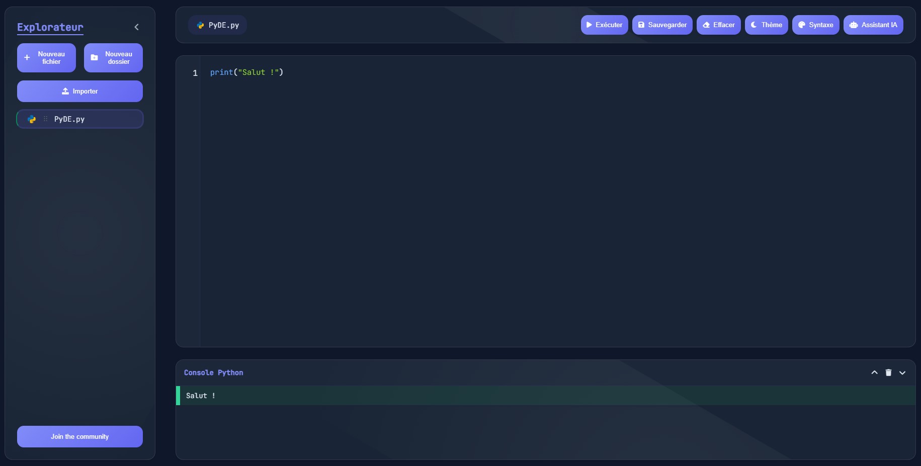 Interface PyDE